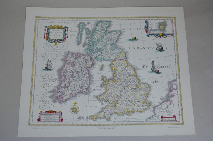 Marea Britanie Willem Johan Blaeu 1635 copie Royal Scottish Geographical Society