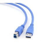 Cablu USB 3.0 USB A mufa tata - USB B mufa tata aurit 0.5m albastru, Gembird