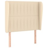 Cumpara ieftin Tablie de pat cu aripioare, crem, 103x23x118/128 cm, textil
