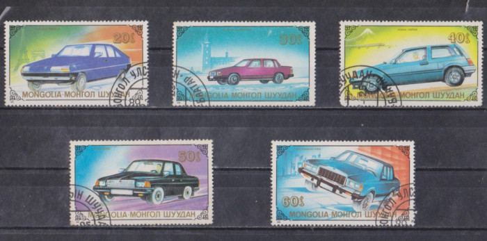 A12 S4 2 - Timbre foarte vechi - Mongolia - masini