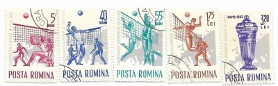 Romania (201) - Campionatele Europene de Volei, 1963 - serie obliterata foto