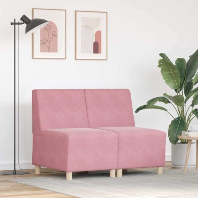 Unitate Sofa Modulară Fără Brațe 2 pcs Roz 55 x 74 x 82 cm foto
