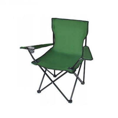 Scaun pliabil pentru camping,pescuit,din metal,sarcina maxima 120 kg - Verde foto