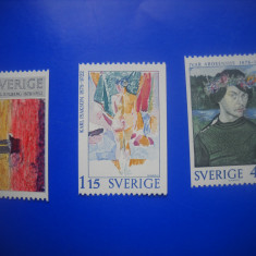 HOPCT TIMBRE SUEDIA MNH 1042 ARTISTI PICXTURA SUEDEZA-3 VALORI 1978-NESTAMPILAT