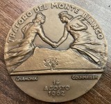 CB 2 32 - Medalie - tematica geografie - incheierea strapungerii tunelului Monte Bianco - 1962