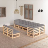 vidaXL Set mobilier de grădină cu perne, 8 piese, lemn masiv de pin 3076664