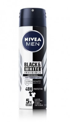 Deodorant Black&amp;amp;White, NIVEA, Alb/Negru, 150ml foto