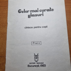 carte cantece pentru copii - celor mai curate glasuri - din anul 1983