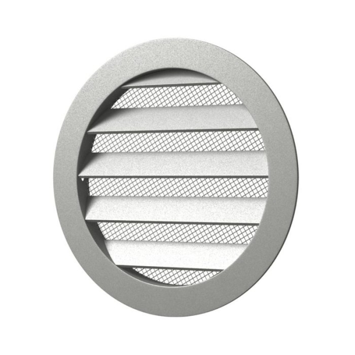 Grila ventilatie rotunda &Oslash;100mm, exterior &Oslash;125mm, Aluminiu