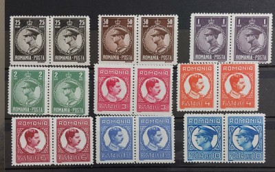 Romania 1932 - Carol ll,filigran P.T.T. MNH (doua poze) foto