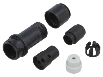 Conector circular mamă 2 pini pe cablu foto