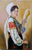 Tablou tarancuta cu fuior semnat Cimpoesu dupa Grigorescu.