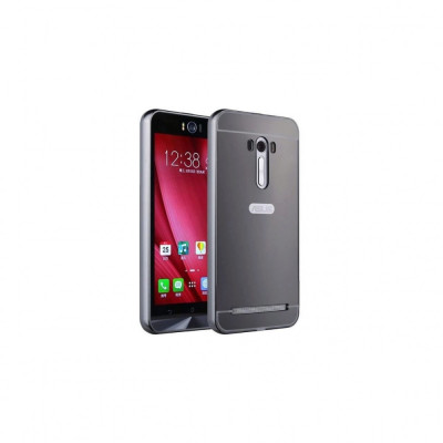 Husa Bumper Aluminiu Mirror Iberry Negru Pentru Asus Zenfone 2 Laser 5.0 ZE500KL foto