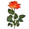Floare Artificială Trandafir, Model Picături de Rouă, Portocaliu/Galben, 63cm