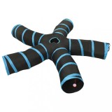 vidaXL Tunel pentru pisici 5 căi, negru și albastru, 25 cm, poliester