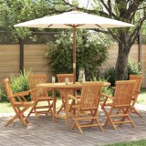 VidaXL Set de masă pentru grădină 7 pcs Maro 160 x 80 x 75 cm