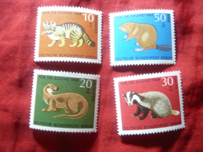 Serie Berlin 1968 - Fauna - Pt. Tineri -, 4 valori