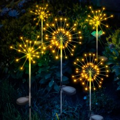Floare solară - 90 microLEDuri - alb cald - 84 cm