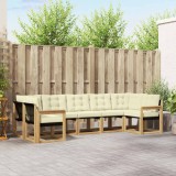 vidaXL Set canapele gradina exterior lemn acacia 7 piese alb crem textilene