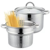 Oala din inox cu insertie pentru fiert, diametru 24 cm, capacitate 7,5 litri, Klausberg