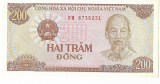 Bancnota 200 dong 1987, UNC - Vietnam