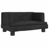 Cumpara ieftin Pat de caini, negru, 60x40x30 cm, catifea