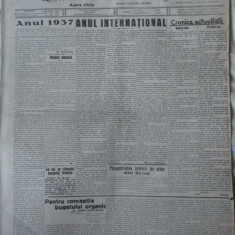 Ziarul Prezentul economic, financiar, social, 1 Ianuarie 1937
