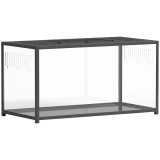 PawHut Cușcă Hamster Habitat Rozătoare Vizibilitate Panoramică 360&deg; Structură Robustă din Metal Spațiu Etanș Ad&acirc;nc 100x50x52,5 cm Negru | Aosom Romani