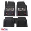 Covorașe Auto Universale TEAMCAR&reg; Safir, Set 4 Piese, Negru/Argintiu, Tip Tavă, Ad&acirc;ncime 3 cm, Compatibil Hatchback, Sedan, SUV, Cauciuc