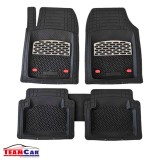 Covorașe Auto Universale TEAMCAR&reg; Safir, Set 4 Piese, Negru/Argintiu, Tip Tavă, Ad&acirc;ncime 3 cm, Compatibil Hatchback, Sedan, SUV (Copy)