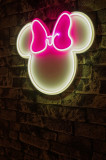 Decoratiune luminoasa LED, Sweet Mouse, Benzi flexibile de neon, DC 12 V, Alb/Roz, Neon Graph