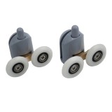 Set 2 Role Cabina Dus Durasan, 4x6x3.5cm, Plastic/Inox, Gri - Role Garnitura Cabina, Piese Schimb Cabina Dus