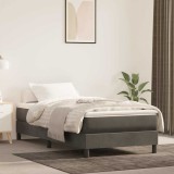 Saltea Copii vidaXL Gri Inchis 80x160 cm Catifea Arcuri Impachetate Spuma Confortabila