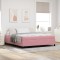 vidaXL Cadru de pat cu saltea Roz și alb 180 x 200 cm Catifea 3399083