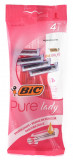 Bic Aparat De Ras Dispozabil Pentru Femei Pure3 Pink Cu 3 Lame 4 Bucati 547165