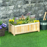 Jardiniera din Lemn Pliabila de Exterior Outsunny, Inchisa ermetic cu Baza de Scurgere, 70x30x25cm