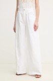 Pepe Jeans jeansi WIDE LEG JEANS UHW JAIMY femei, culoarea alb, PL204740TC5