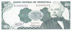 Bancnota Venezuela 20 Bolivares 1981 - P63a UNC foto