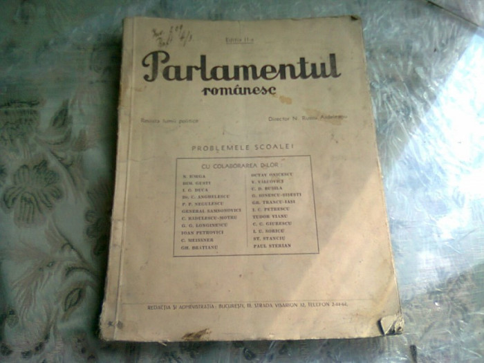 REVISTA PARLAMENTUL ROMANESC NR.124-128/1933