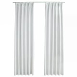 Cumpara ieftin Draperii opace cu carlige, 2 buc., alb ivoriu, 140 x 225 cm