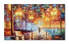 Tablou pictat manual dormitor, living, Impreuna spre viitor, 100x60cm ulei pe panza in cutit efect 3D, Leo Covaci