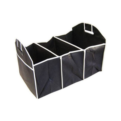 Organizator multifunctional pentru portbagaj, Verk Group, 3 compartimente, pliabil, poliester, negru, 58x32.5x32.5 cm foto