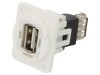 Conector Adaptor USB A Dublu Soclu CLIFF CP30208NXW USB 2.0 Montare Panou Plastic Alb