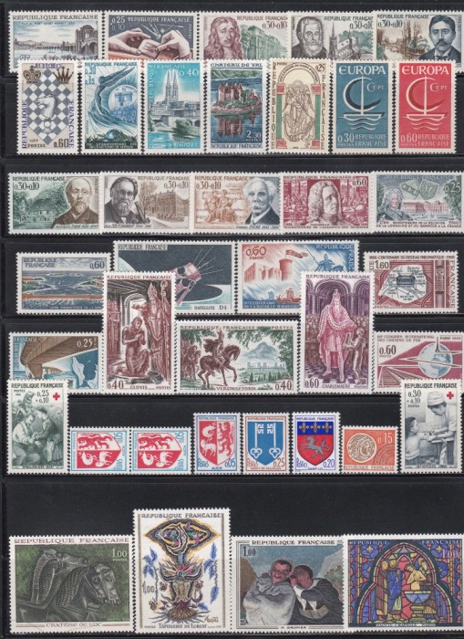 Franta 1966 - AN COMPLET, 28 Serii, 4 Poze, MNH
