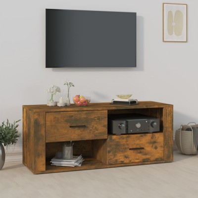 Gossi comoda tv, stejar fumuriu, 100x35x40 cm, lemn prelucrat foto