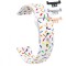 Curea silicon, compatibila Huawei Watch Fit 1, cu adaptor dedicat, Ivory Confetti