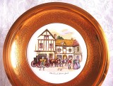 FARFURIE DECORATIVA PORTELAN ENGLEZESC IN RAMA CUPRU - OLD COACH HOUSE YORK 25 CM