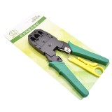 Cleste de sertizare pentru cablu Ethernet RJ45, Otel, Verde