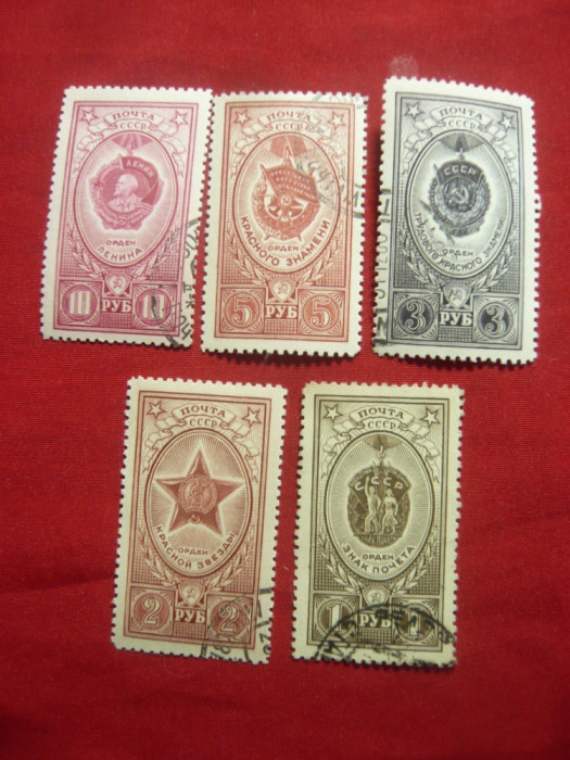 Serie 1952 URSS Ordine si Medalii ,5val.stampilate
