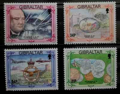 BC325, Gibraltar 1983, serie Churchill, monede, aviatie foto